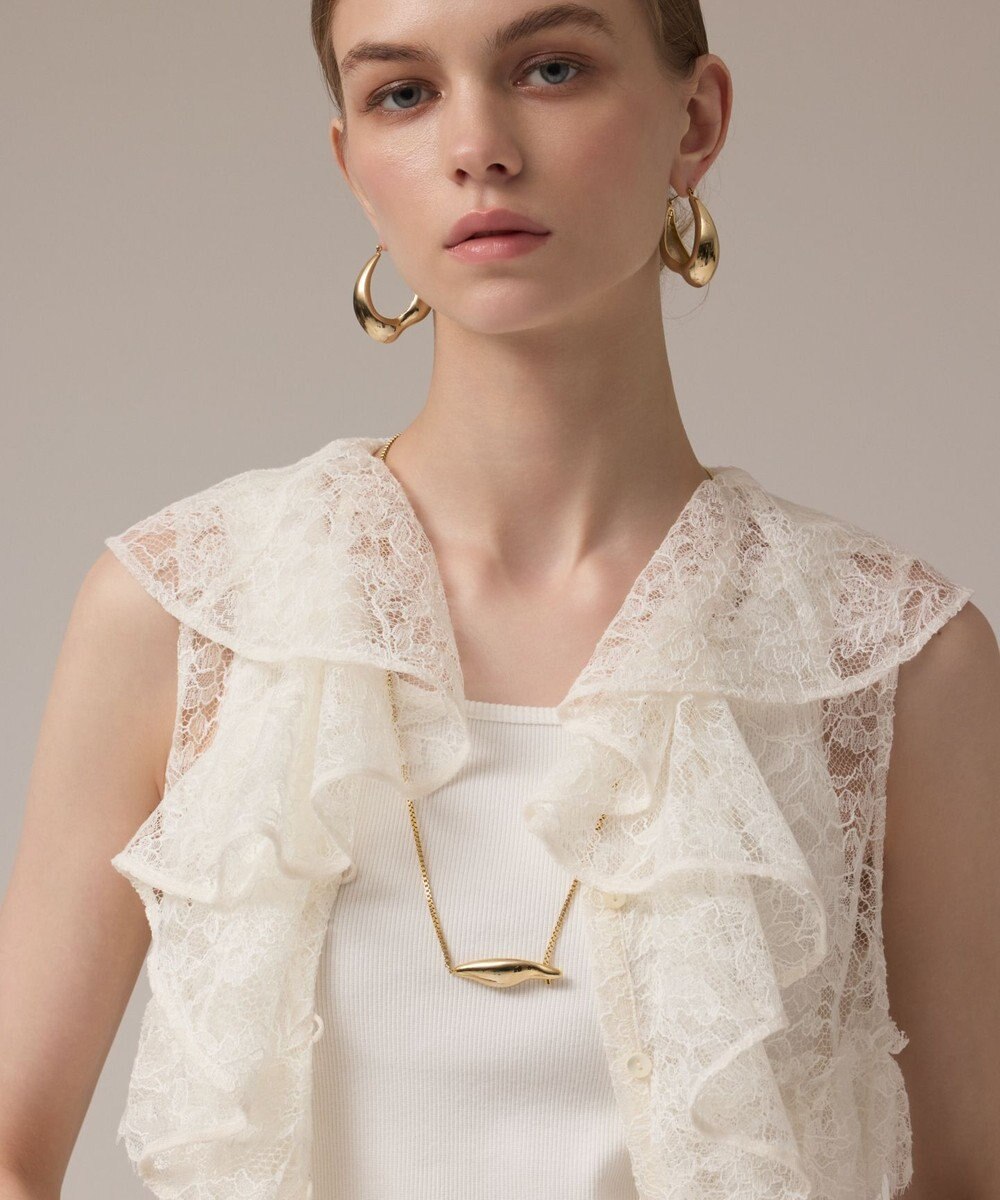 GRACE CONTINENTAL フリルカラーレースワンピース 