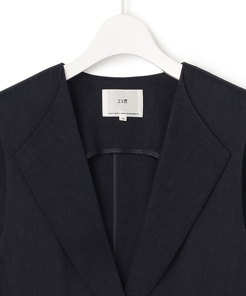 23区 S 【CLASSY.6月号掲載】リネンレーヨンストレッチ  ロング ジレ 