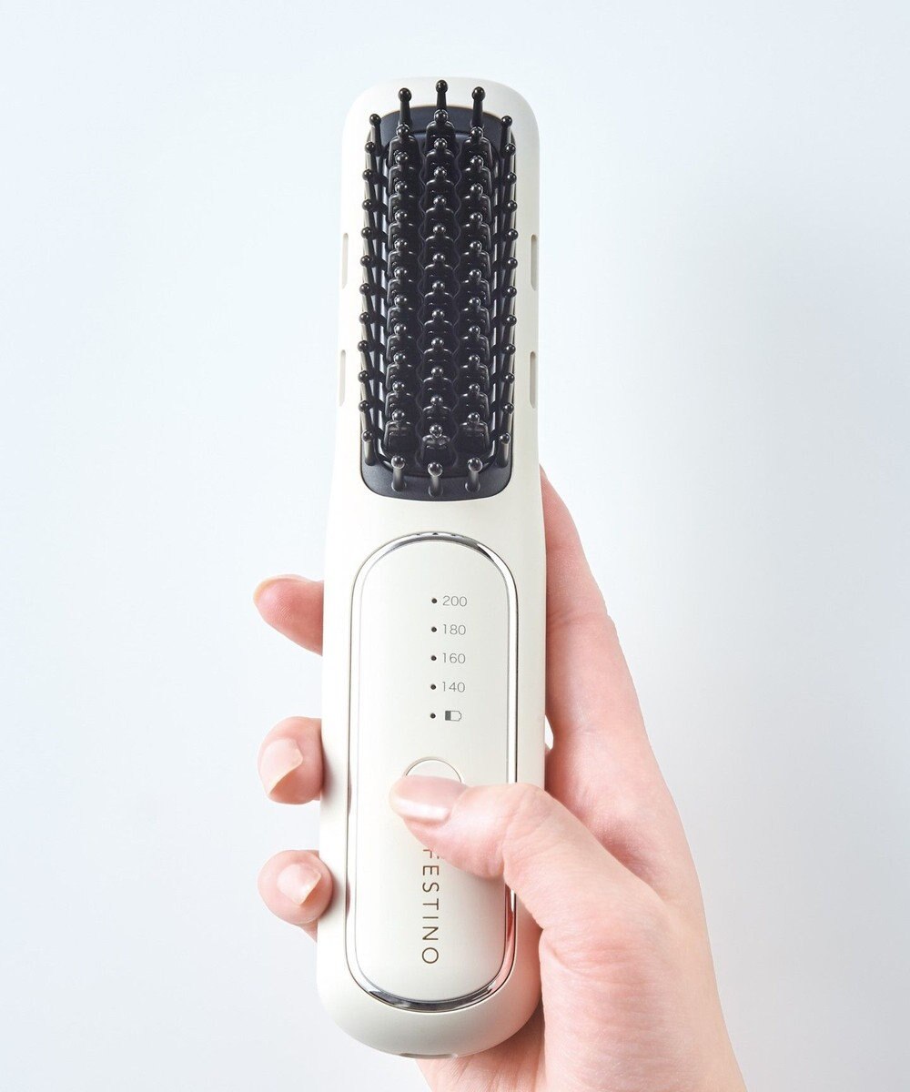 YAMATO テーブル＆キッチン 【フェスティノ】充電式スタイリングヒーターブラシ  ホワイト  SMHB-049-WH 