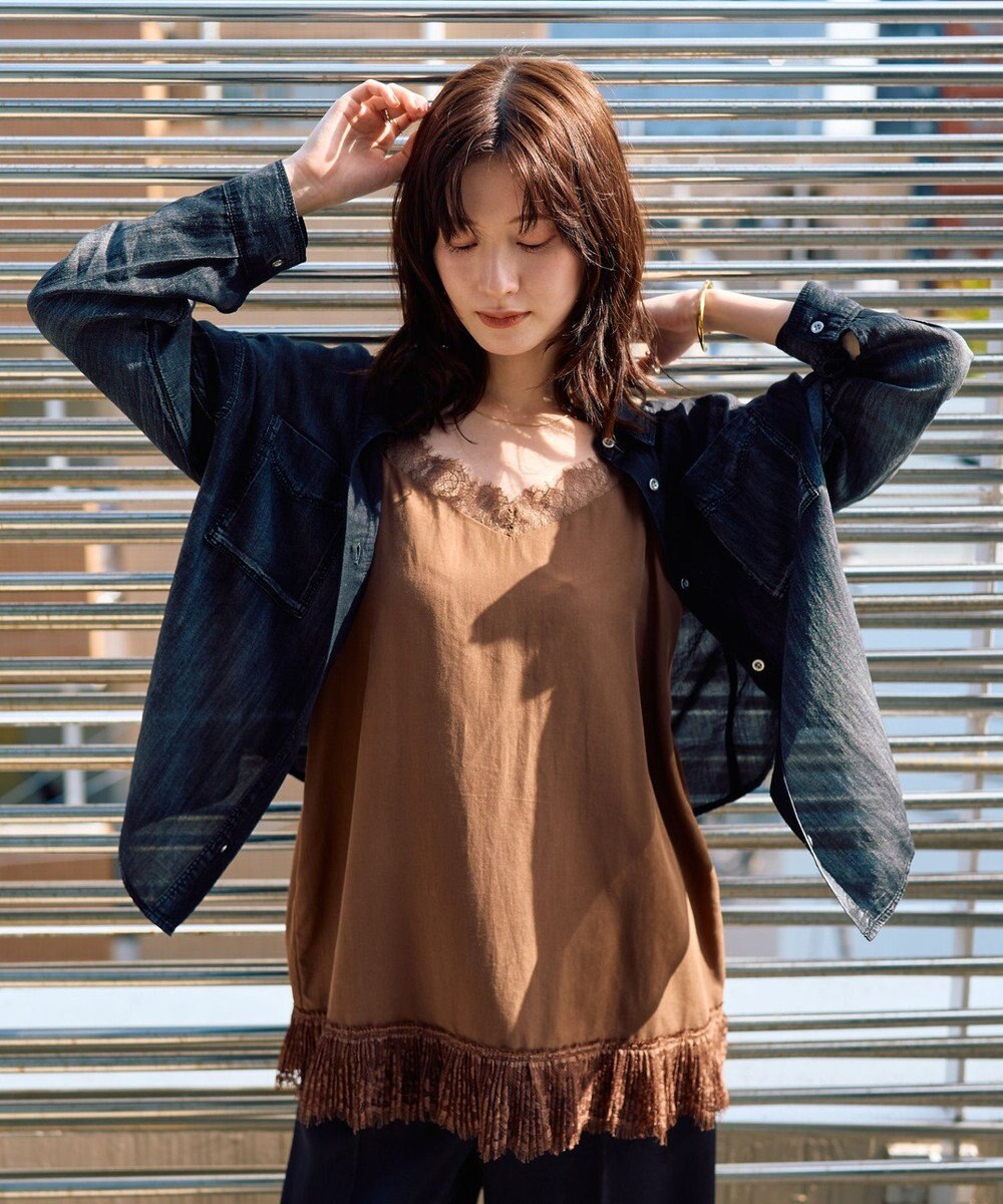 YECCA VECCA シアーデニムシャツ 