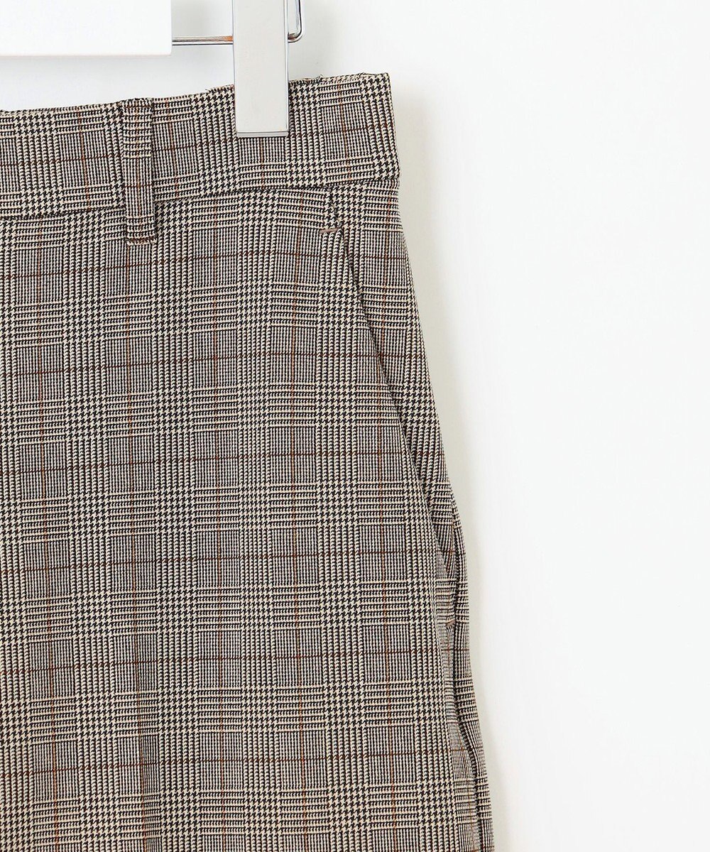 自由区 【撥水加工・洗える】TRギャバ裏起毛チェック柄ワイド パンツ 