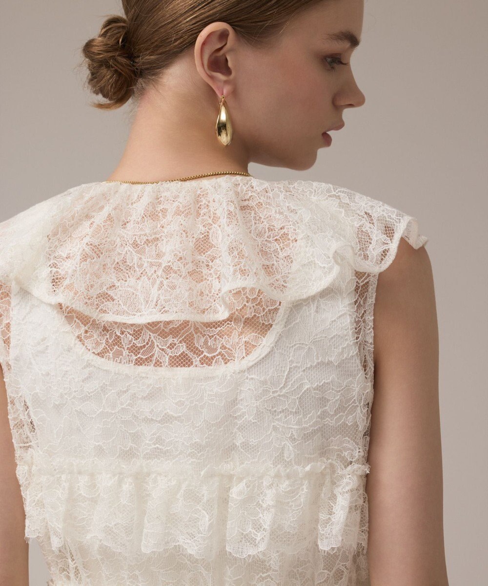 GRACE CONTINENTAL フリルカラーレースワンピース 