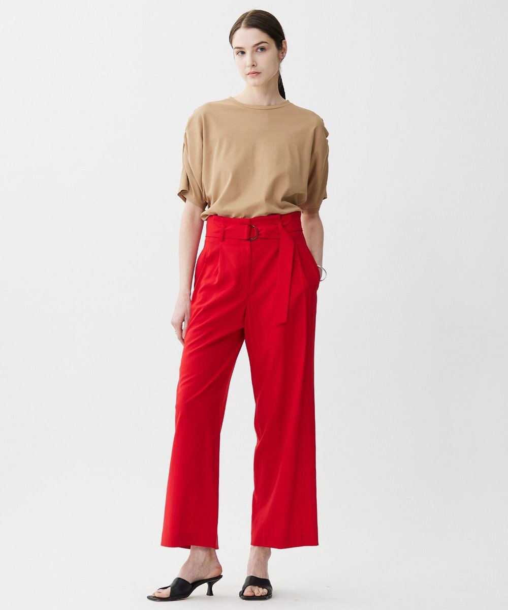 ICB 【接触冷感・UVカット・洗える】 T/Rドライリネン ワイドストレートパンツ 