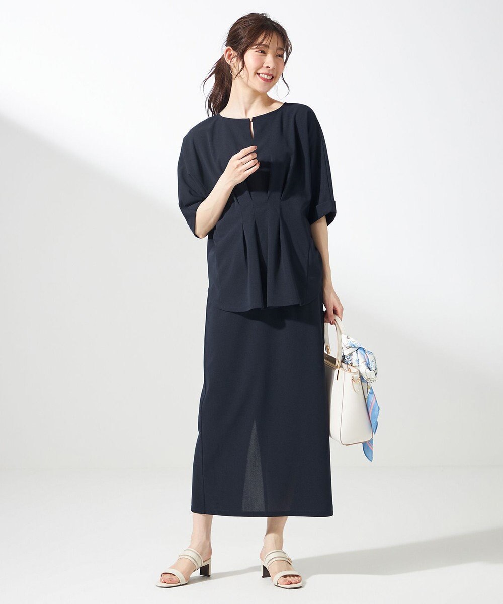 ANY SIS S 【前後着用・UVケア・洗える】2WAYジョーゼットジャージードルマン カットソー 