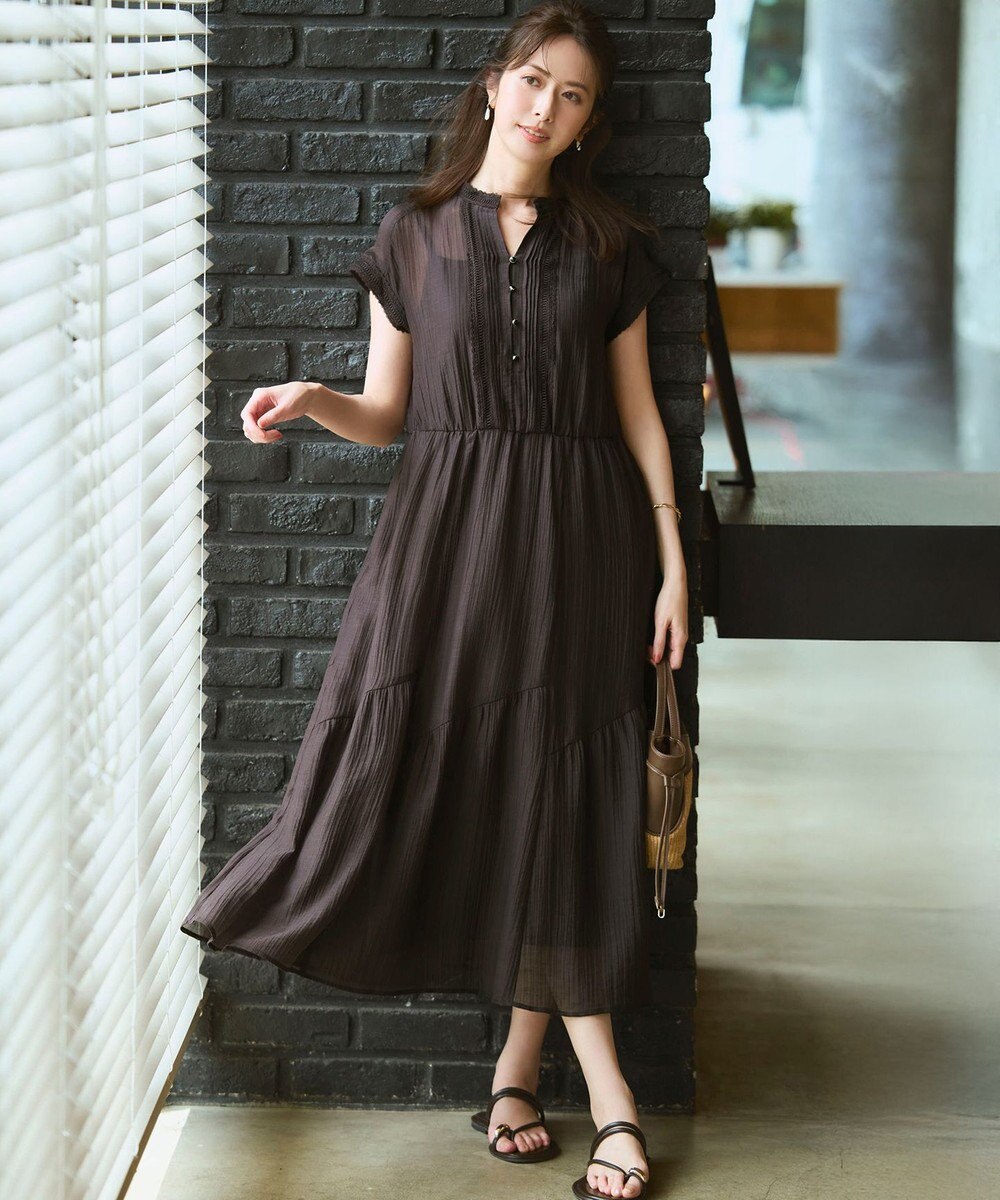 23区 L 【WEB&一部店舗限定】シアーワッシャー レース ワンピース 
