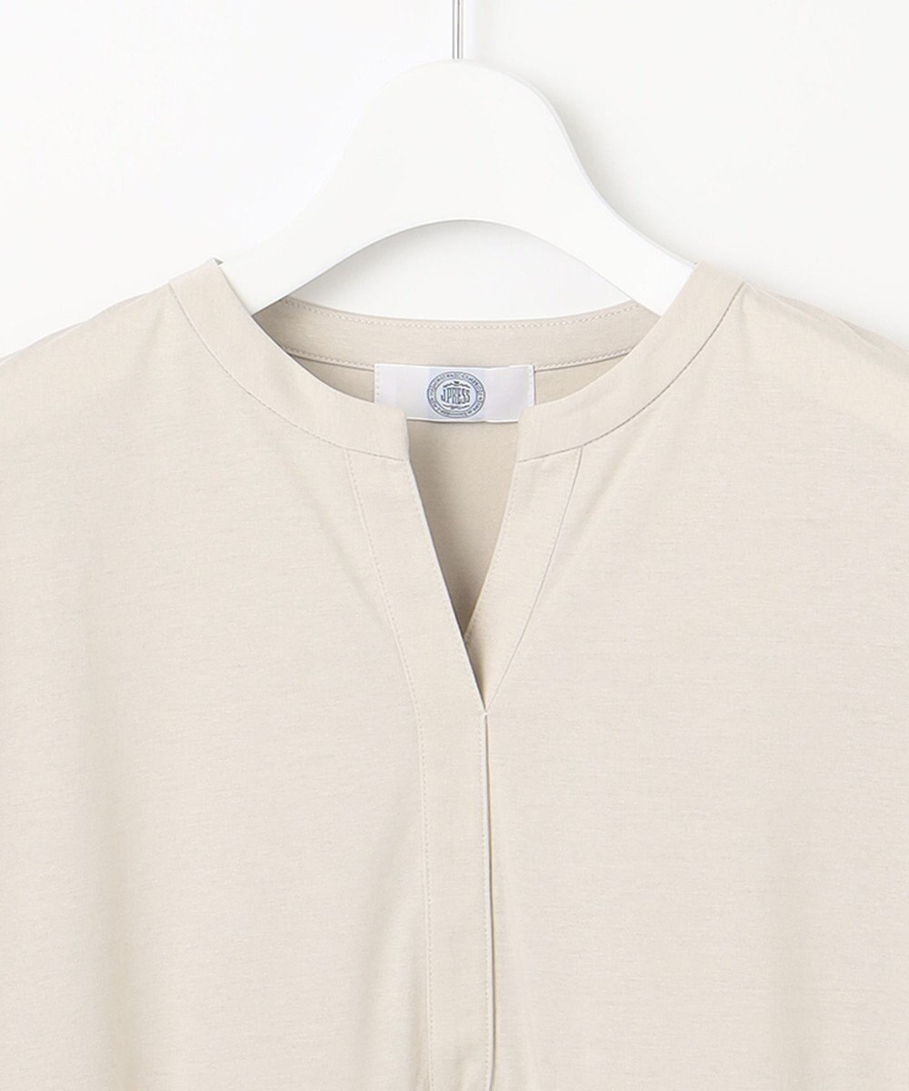 J.PRESS LADIES 【洗える】プレーティング キーネック カットソー 