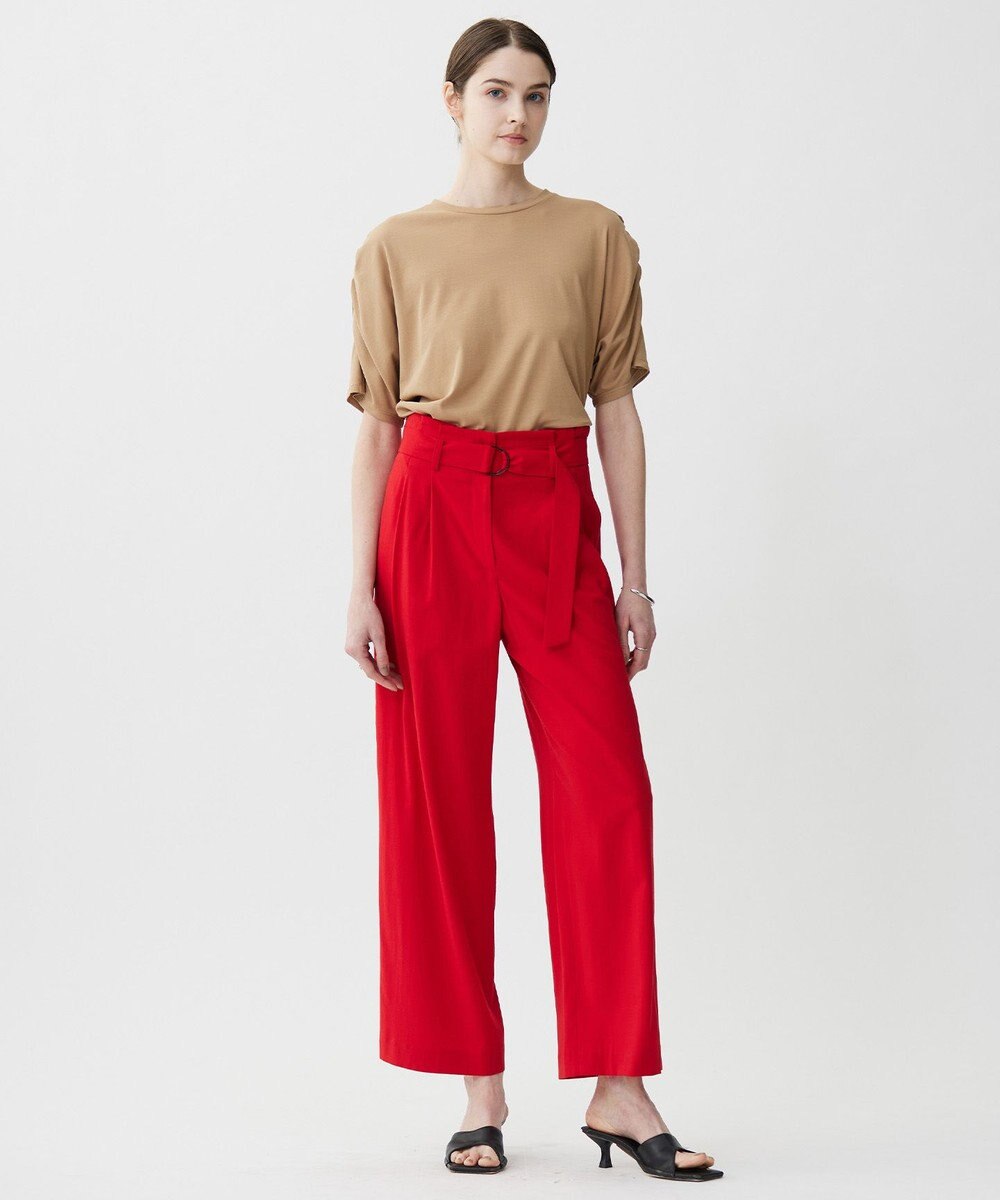 ICB 【接触冷感・UVカット・洗える】 T/Rドライリネン ワイドストレートパンツ 