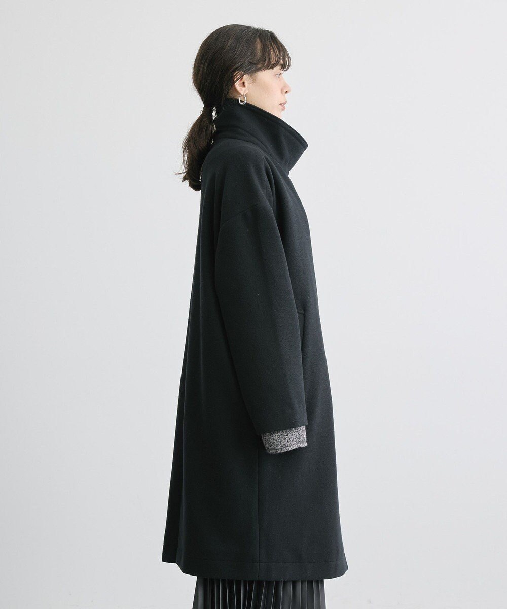 AMERICAN HOLIC リサイクル中空FIBERスタンドカラーロングコート 