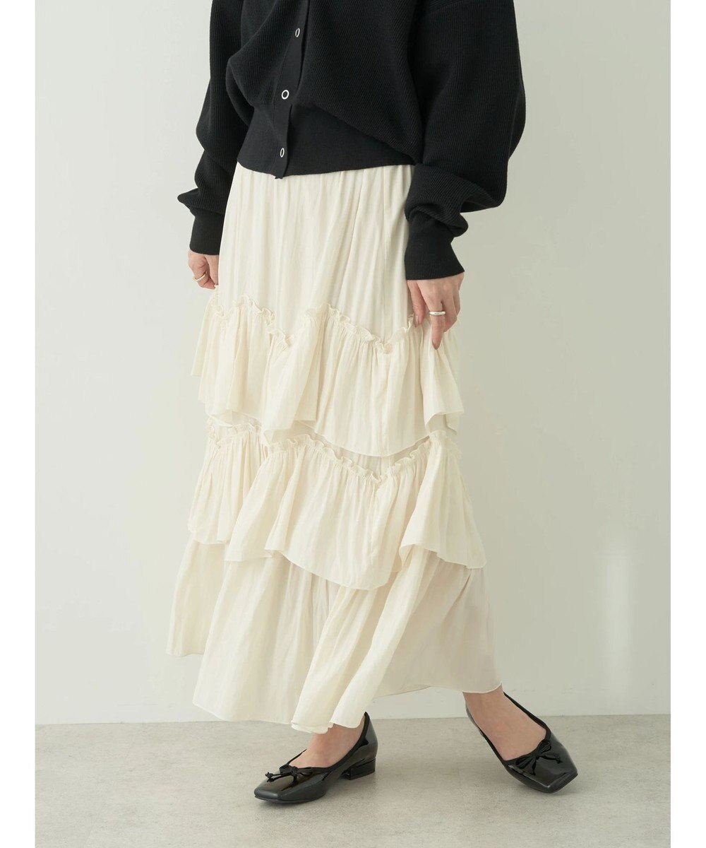 earth music&ecology ランダムティアードボリュームスカート 