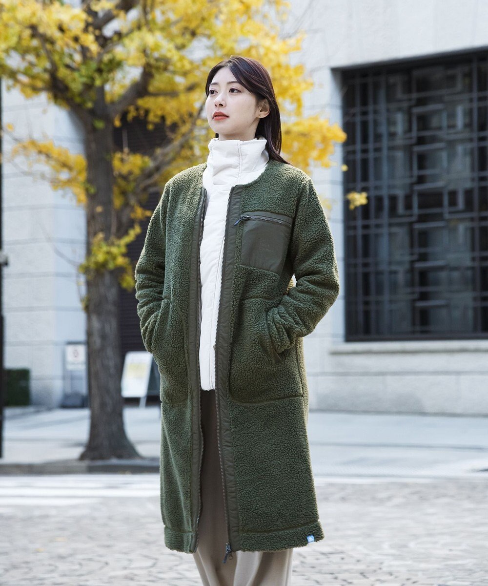 SHARE PARK LADIES 【LADIES】ボアフリースロングカーディガン 