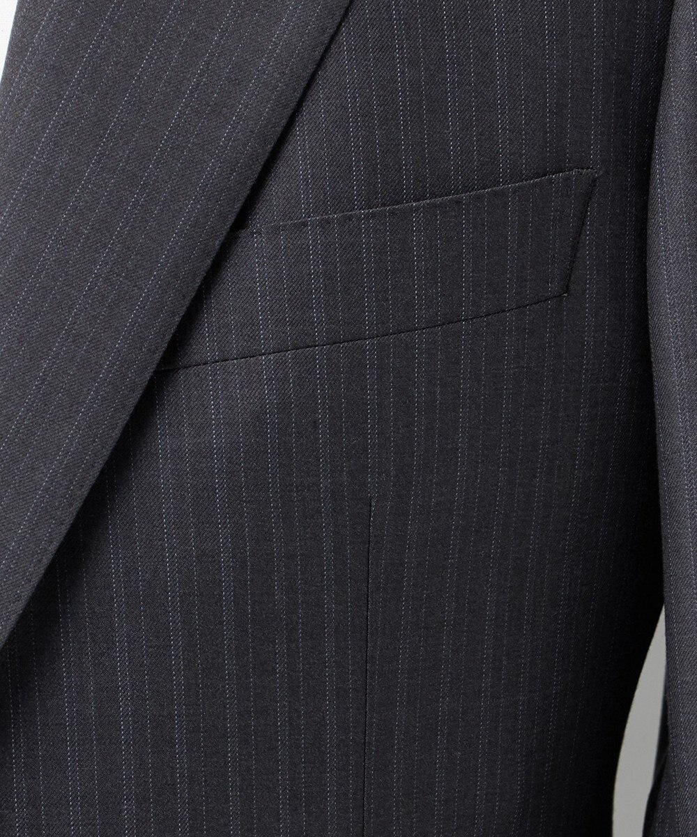 GOTAIRIKU シワになりにくい【御幸毛織/みゆきけおり】Superio160 スーツ_グレーストライプ 