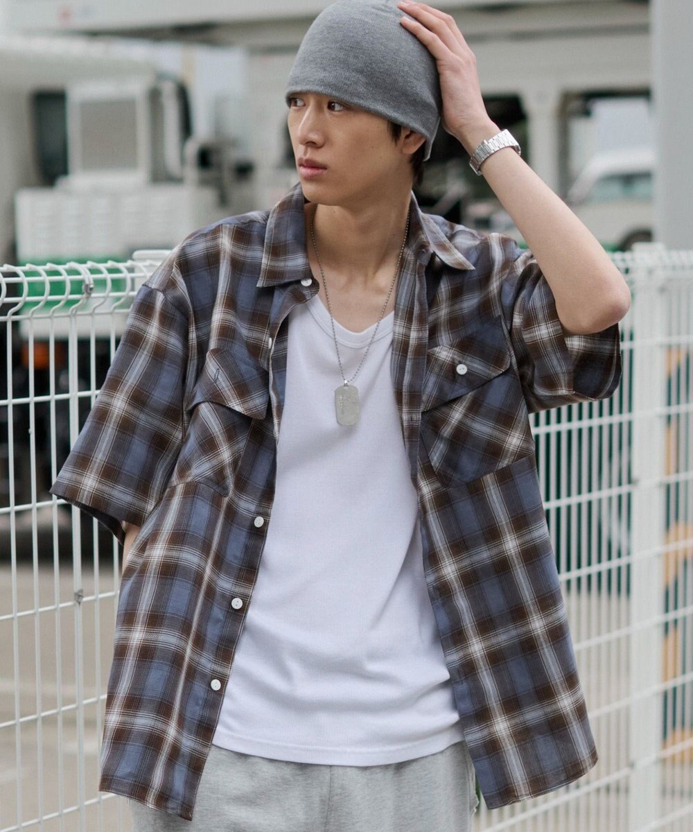 WEGO オンブレチェックシャツ（SS） 