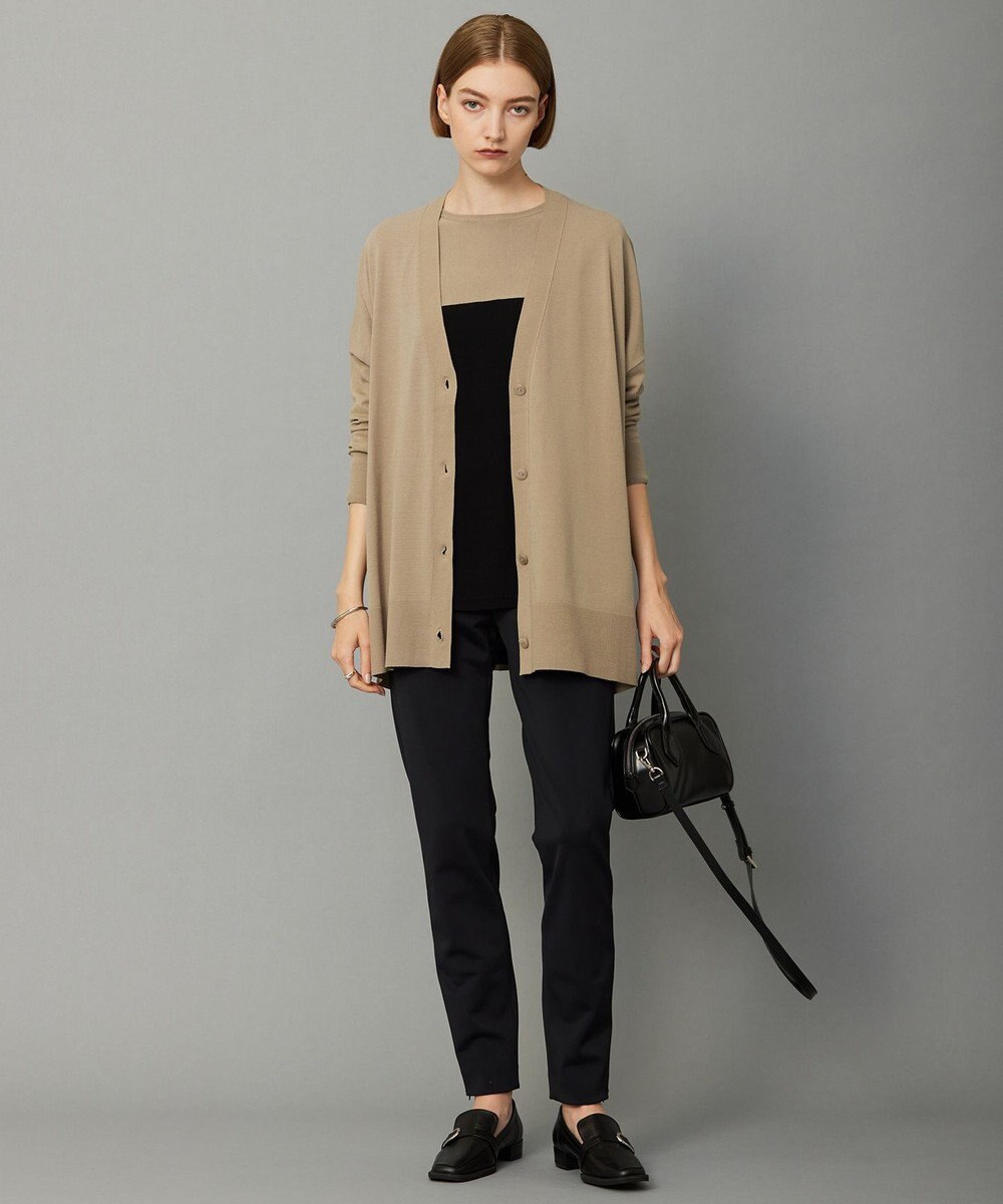 ICB 【洗える】ヴィスコースワイド Vネックカーディガン 