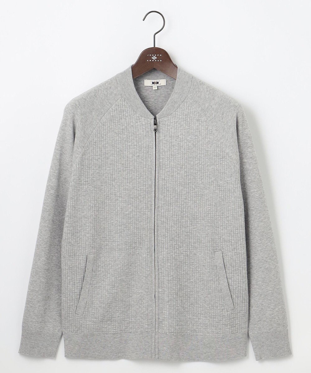 JOSEPH ABBOUD 【チクチクしない/洗える/3シーズン対応】ＳＮＯＷＹボーダー ニットブルゾン 