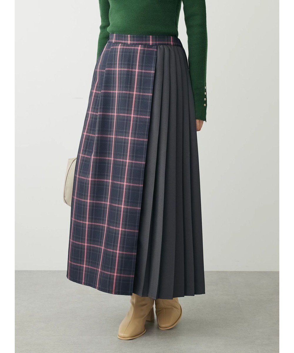 Green Parks アシメサイドプリーツスカート 