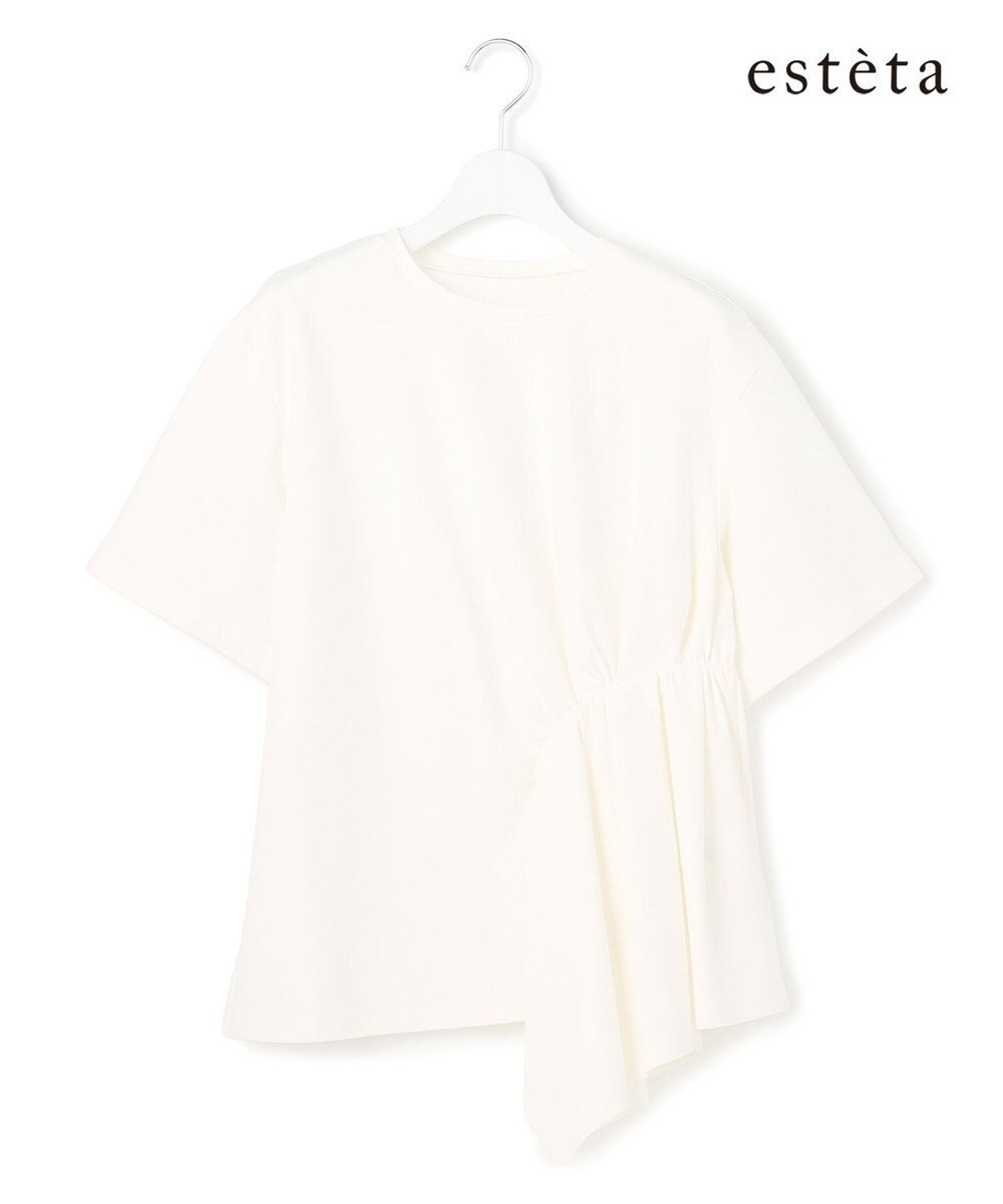 23区 【エステータ】コットンコンプレッシャージャージー タックデザイン カットソー 