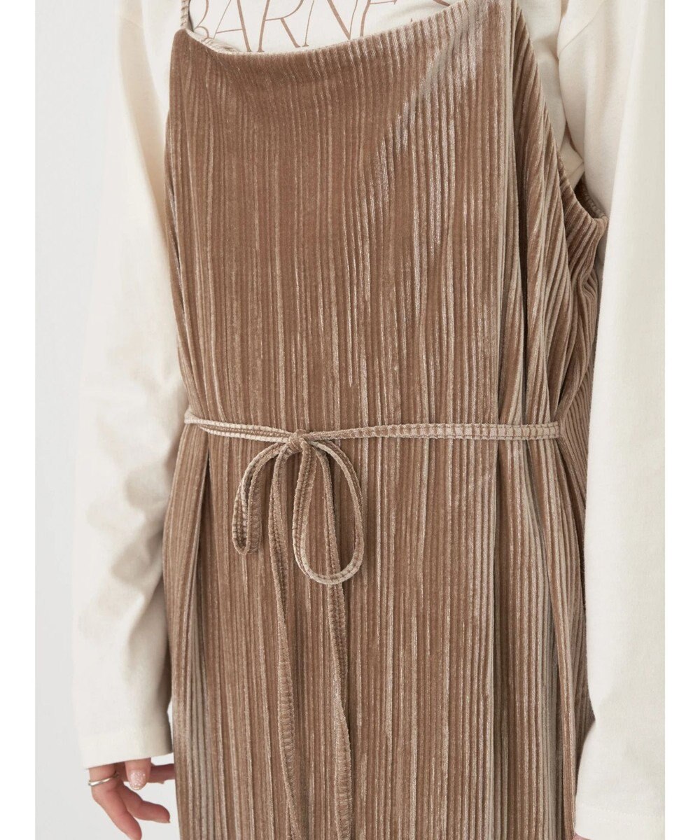 earth music&ecology ベロアプリーツキャミワンピース 