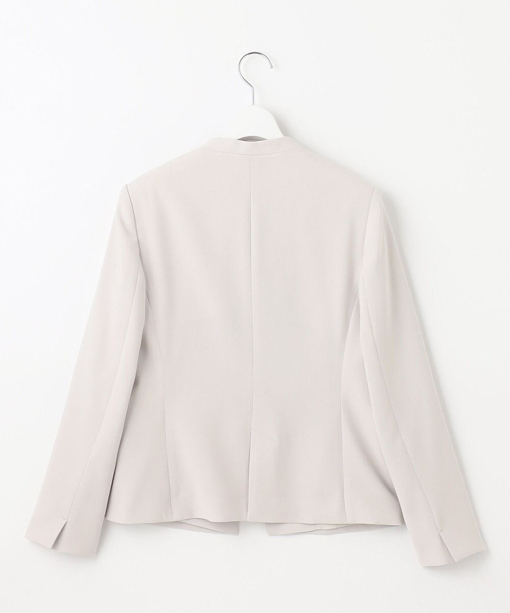 23区 【セットアップ対応/洗える】トリアセダブルジョーゼット ノーカラー ジャケット 