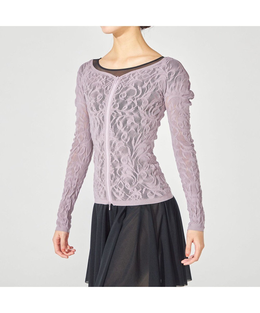 Chacott 【ノーソーイングニット】バレリーナネックジップトップ 