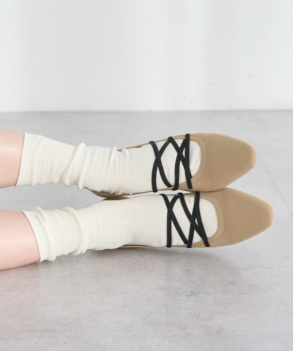 earth music&ecology レースアップニットバレーシューズ 