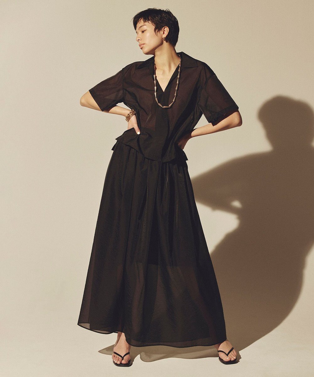 uncrave シアー オーガンジー ショート シャツ 