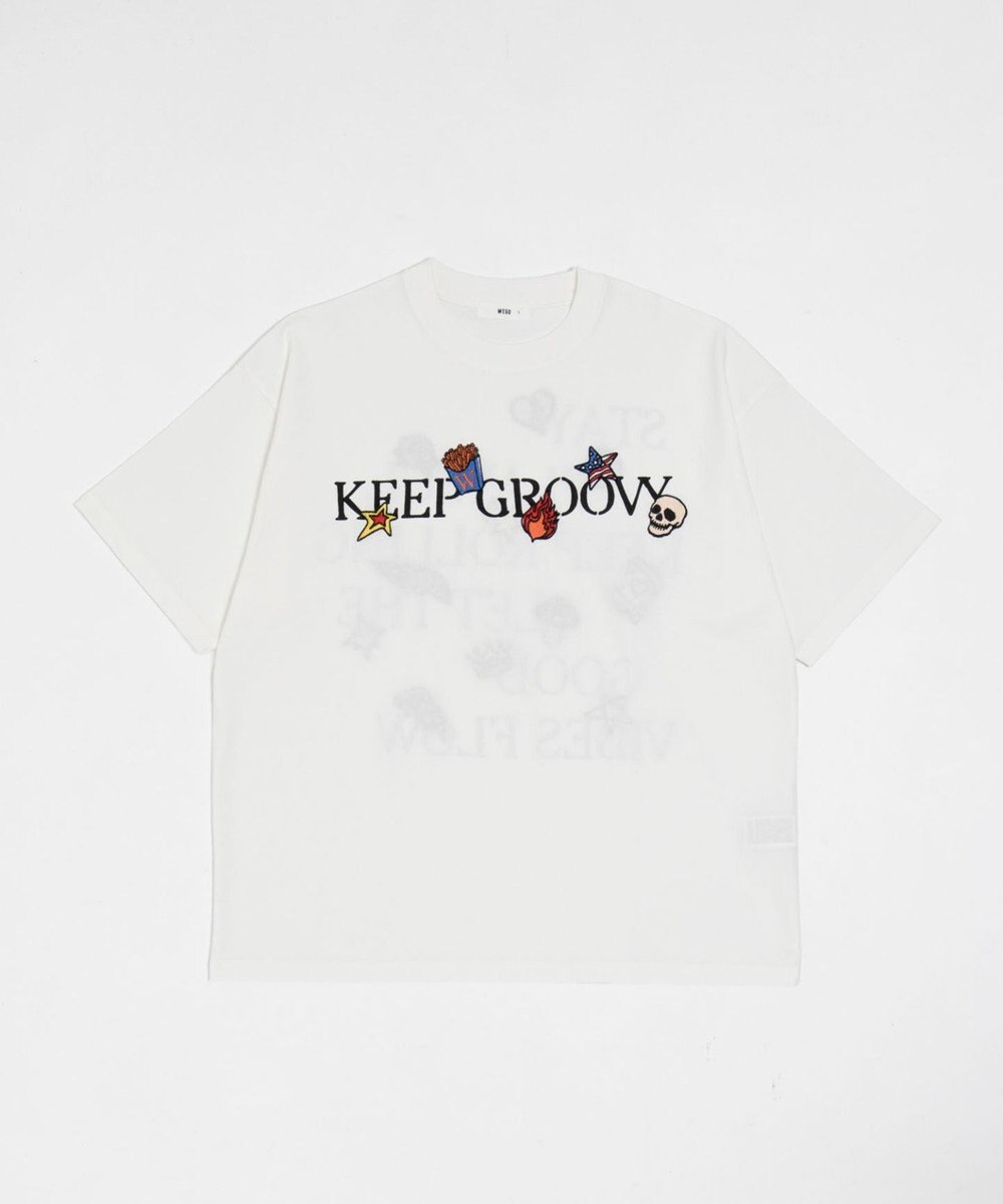 WEGO 【ユニセックス着用ITEM/機能T】接触冷感モチーフ刺繍グラフィックT（SS） 