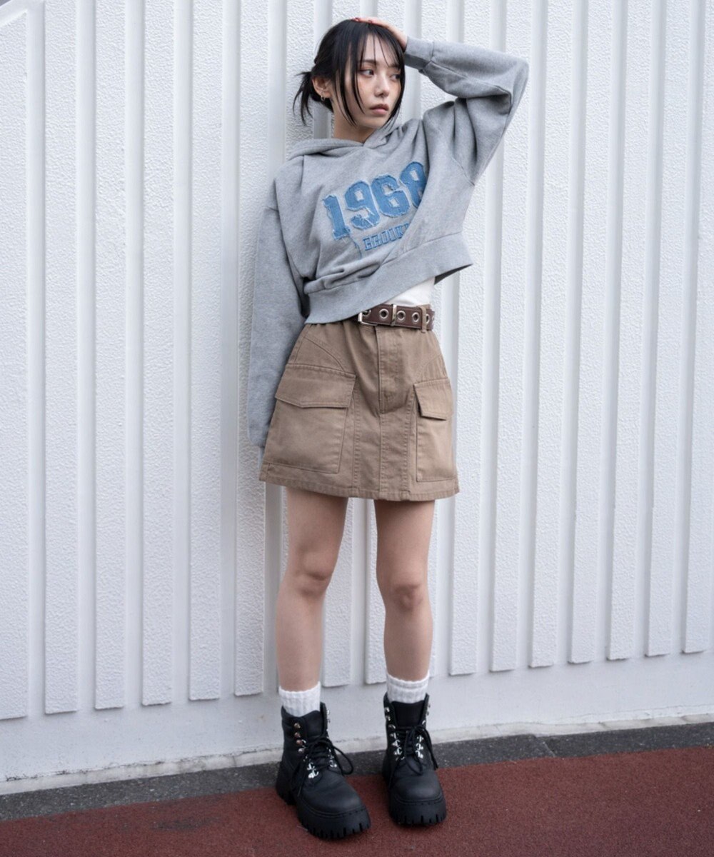 WEGO グラフィックショートプルパーカー 