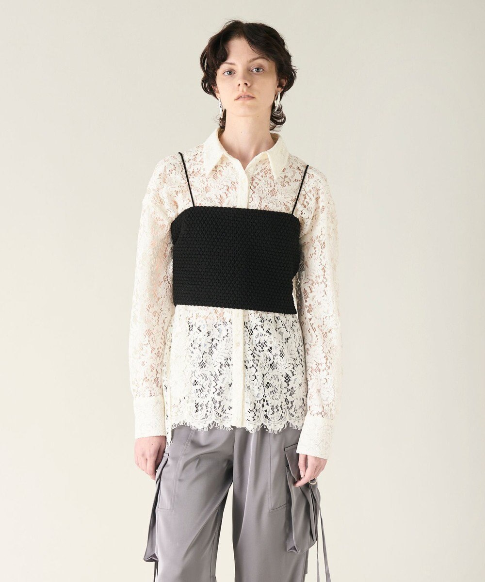 GRACE CONTINENTAL ニットライクレースビスチェ 