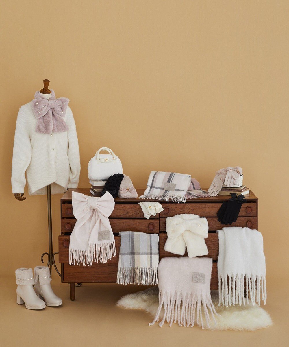 Maison de FLEUR リボン付きストール 