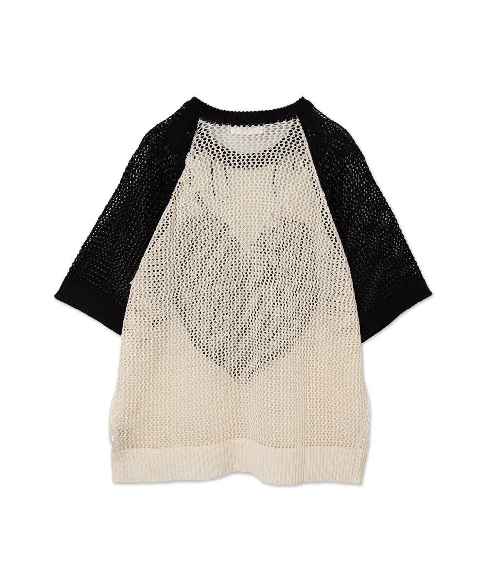 WEGO ハートロゴビッグメッシュニットT 