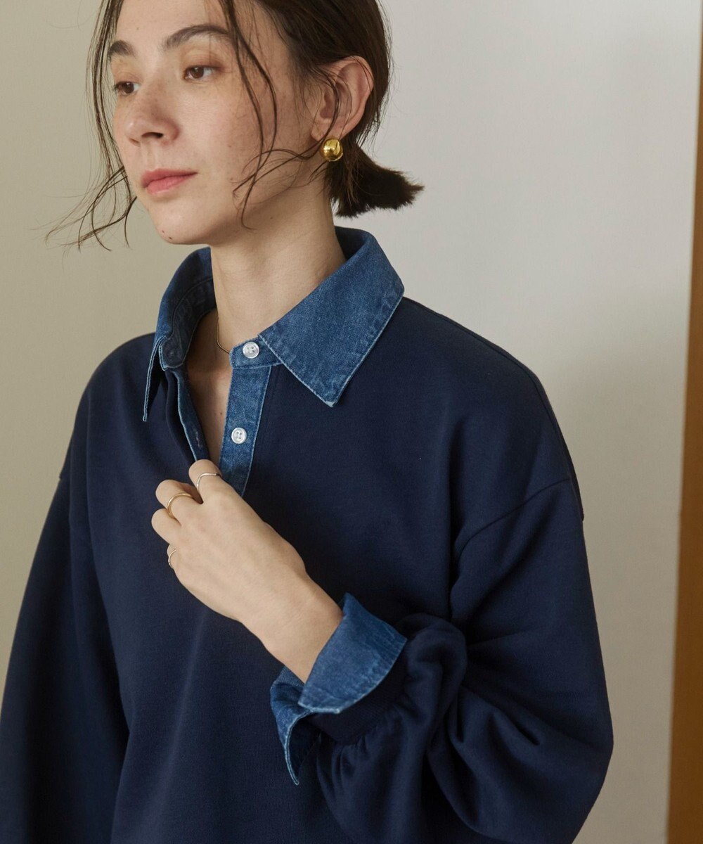 WEGO 【ANGIE VINTAGE】デニム襟スウェット 