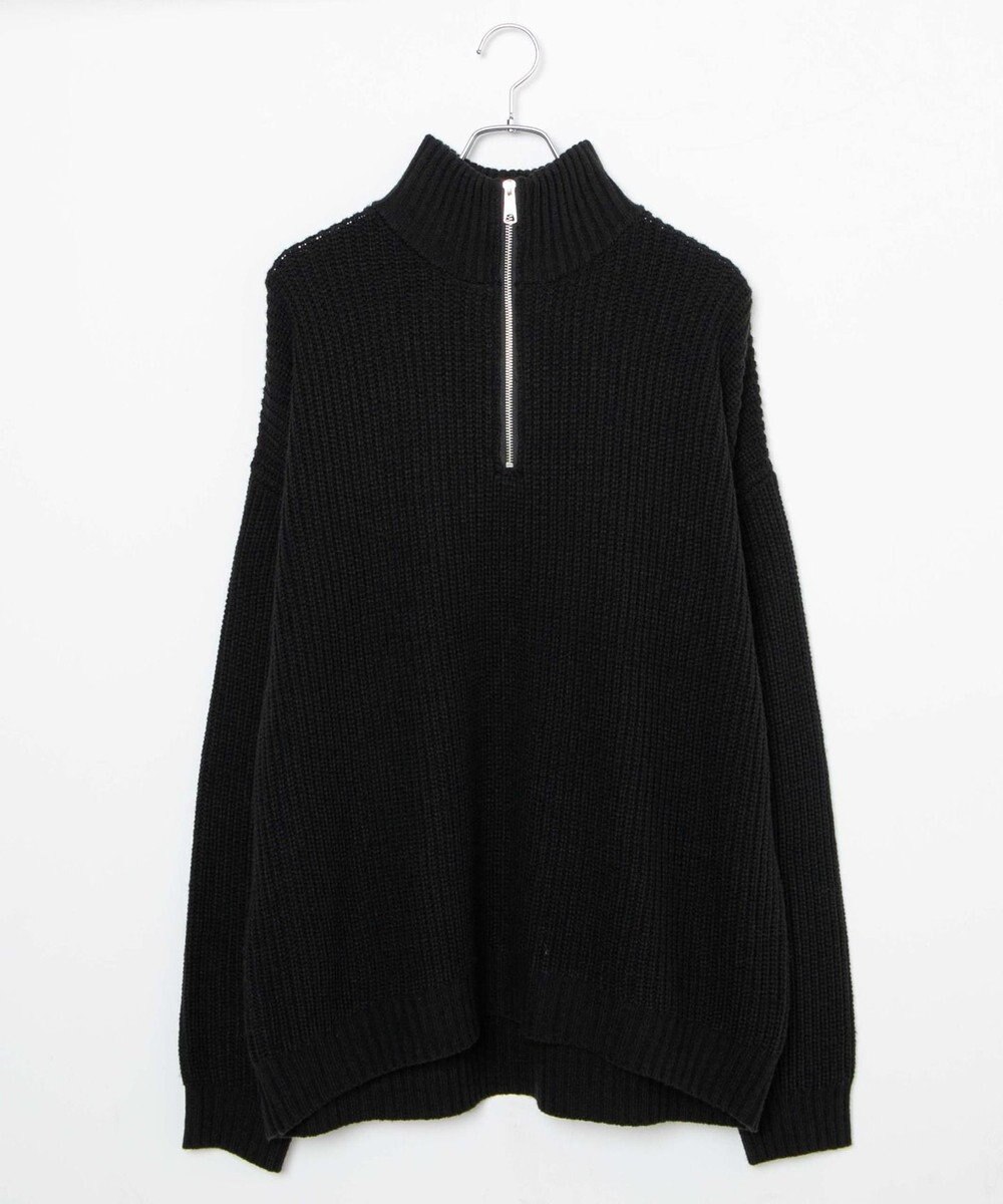 WEGO ルーズフィットハーフZIPプルオーバー 