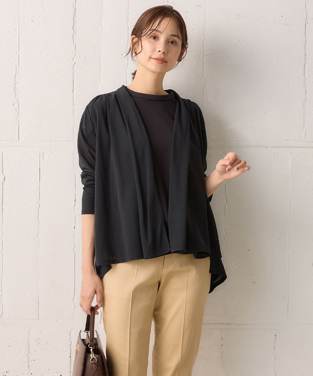 組曲 【WEB限定】シアーツイルジャージーショート カーディガン 