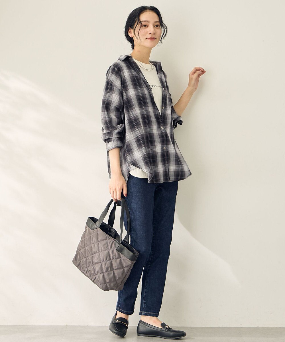 ANY L オンブレーチェックオーバーシャツ 