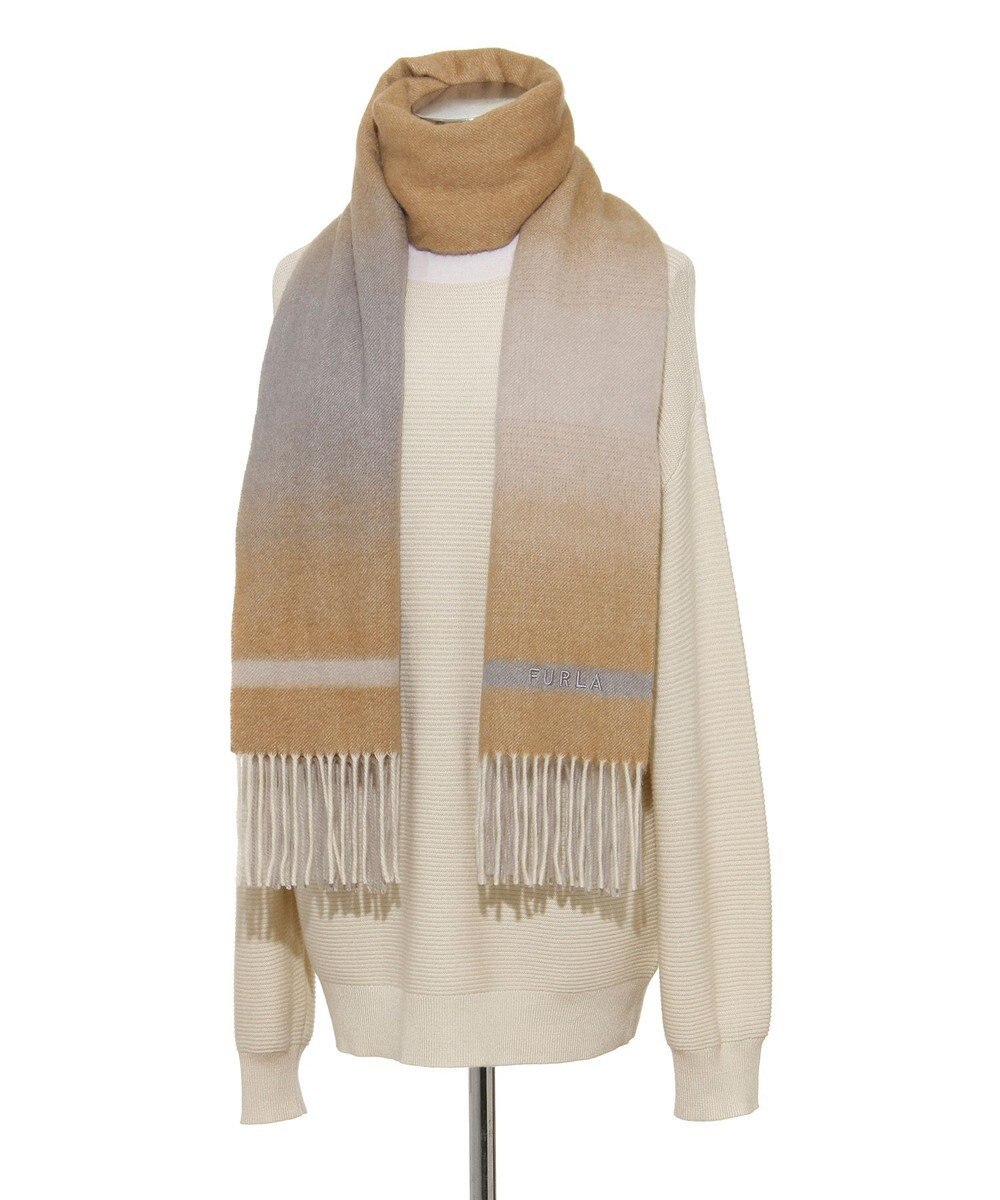 MOONBAT FURLA(フルラ）カシミヤ100％ カラーブロック オンブレー ストール 