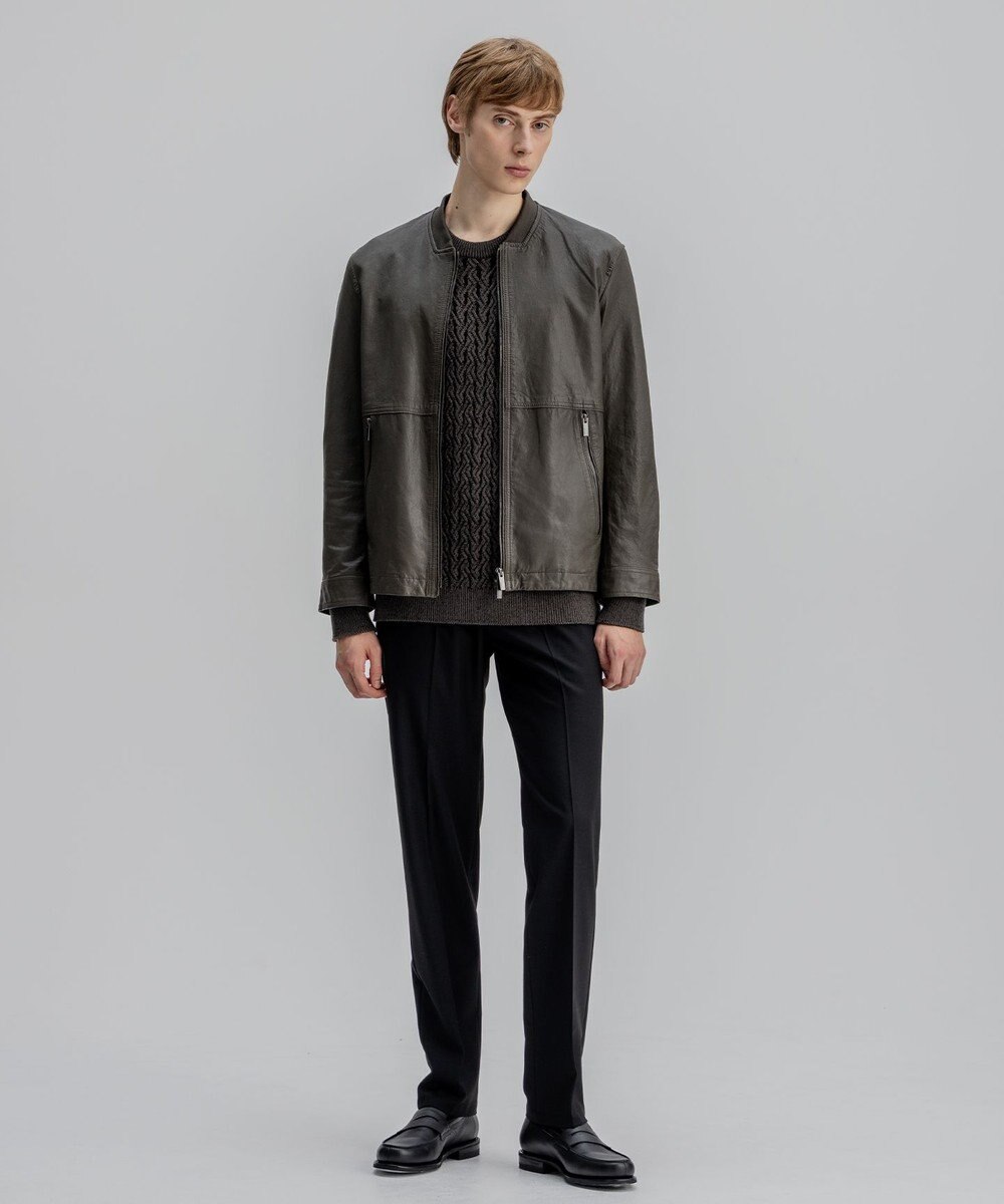 JOSEPH HOMME 新素材【シャツ感覚で羽織れる軽さ】シュリンクエアレザー　ブルゾン 