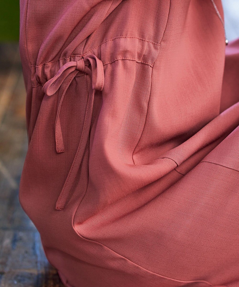 Tiaclasse 【洗える】バルーンスリーブサイドギャザーワンピース 