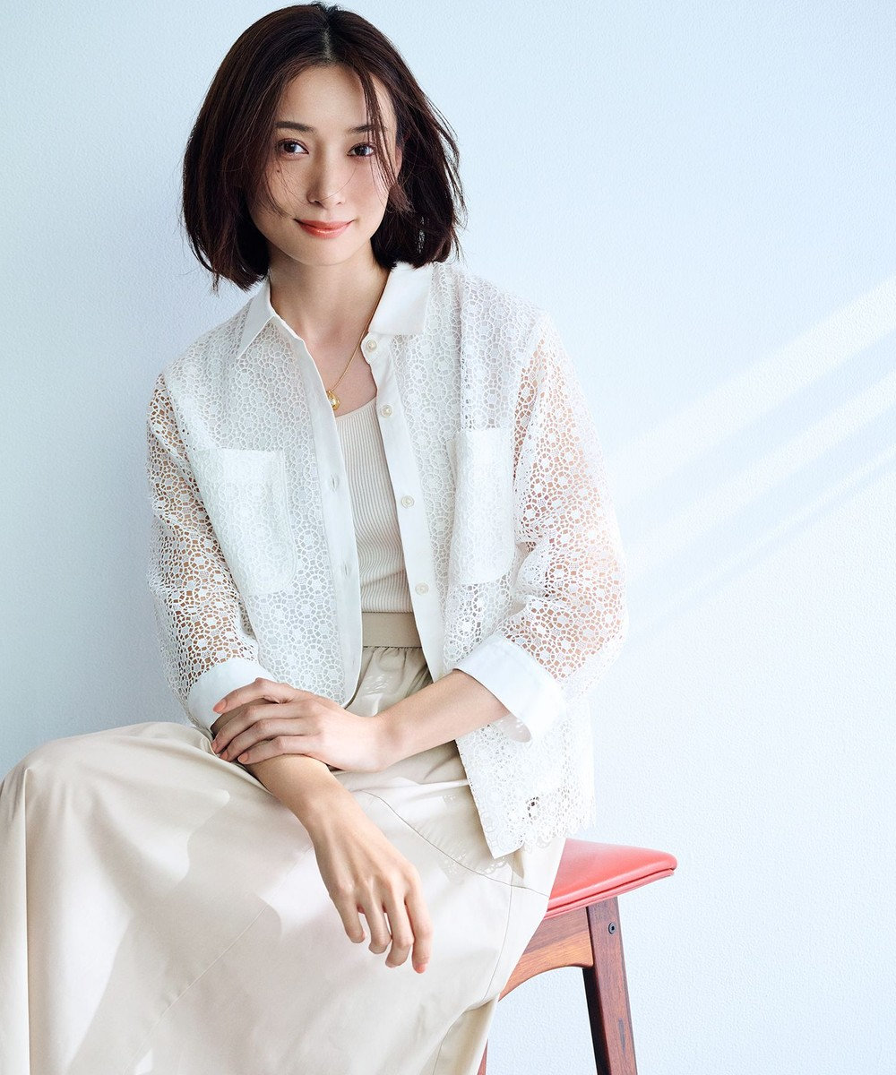 23区 【接触冷感/撥水加工】ストレッチブロード ギャザースカート 