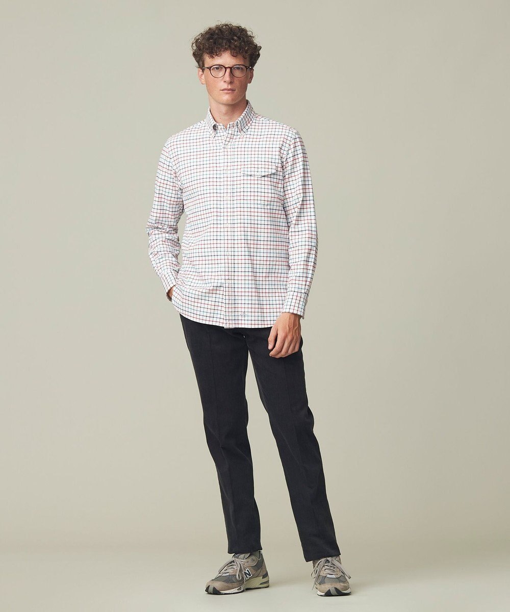 J.PRESS MEN コットンネル タッタソールシャツ/B.D 