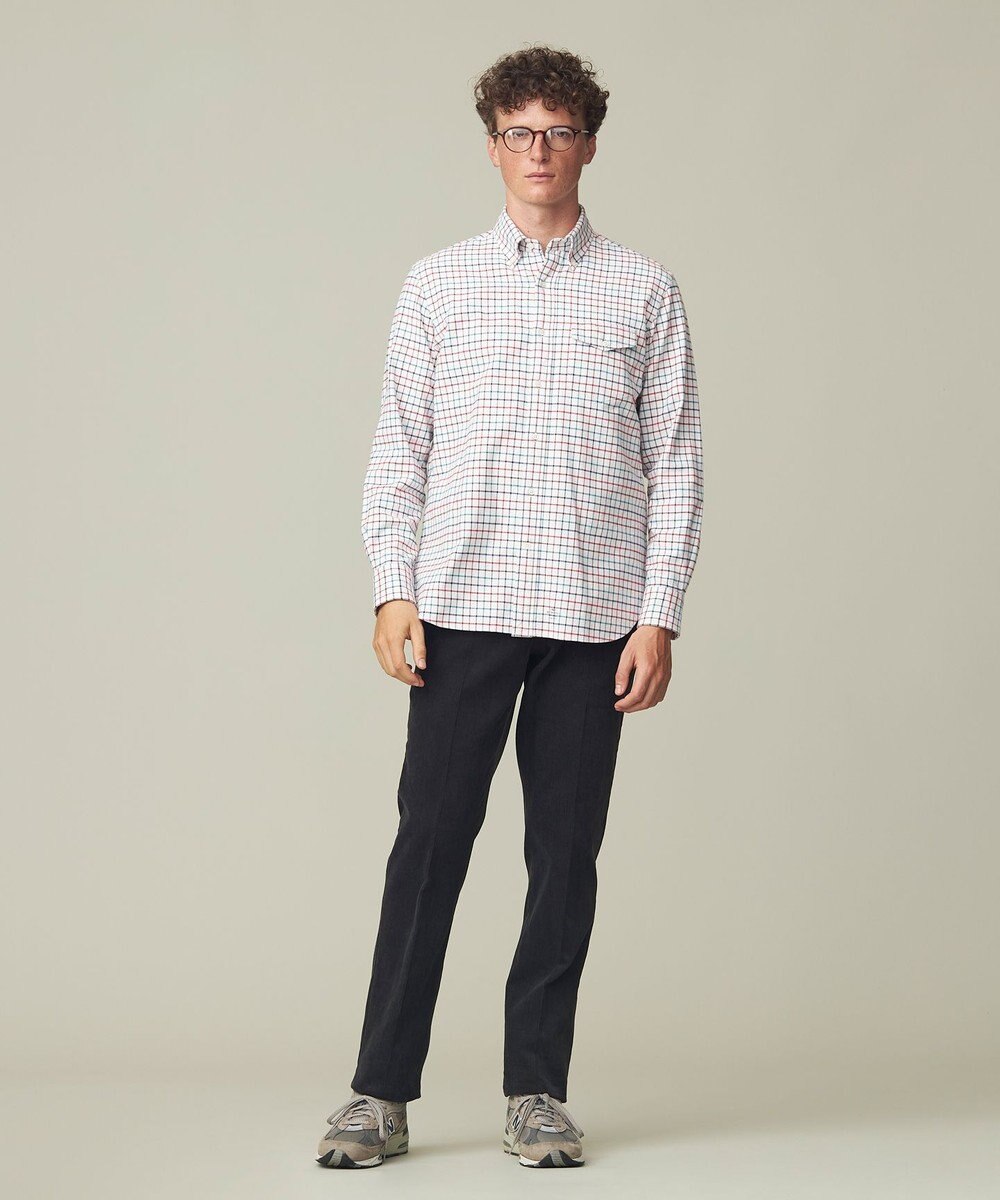 J.PRESS MEN コットンネル タッタソールシャツ/B.D 