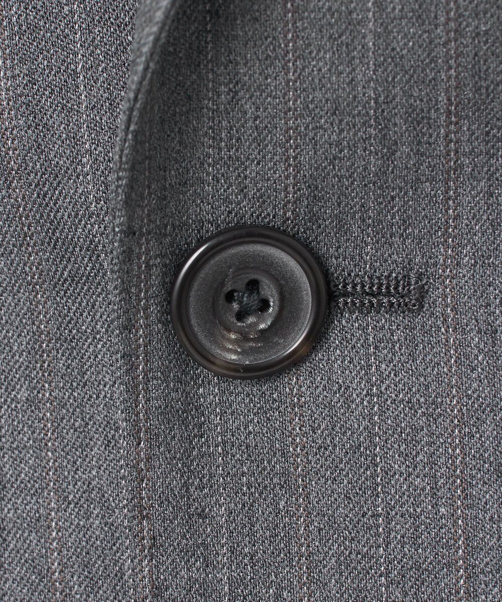 GOTAIRIKU 【御幸毛織】ドライスピナーツイルストレッチスーツ_グレーストライプ 