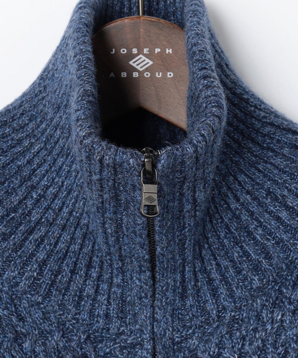 JOSEPH ABBOUD 【柔らか】ラムコットンハイネックジップ セーター 
