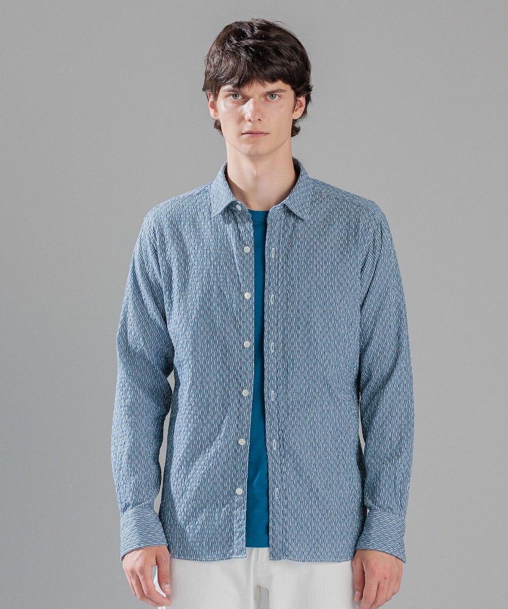 JOSEPH HOMME トライジャガード ストライプ ストレッチ    レギュラーカラーシャツ 