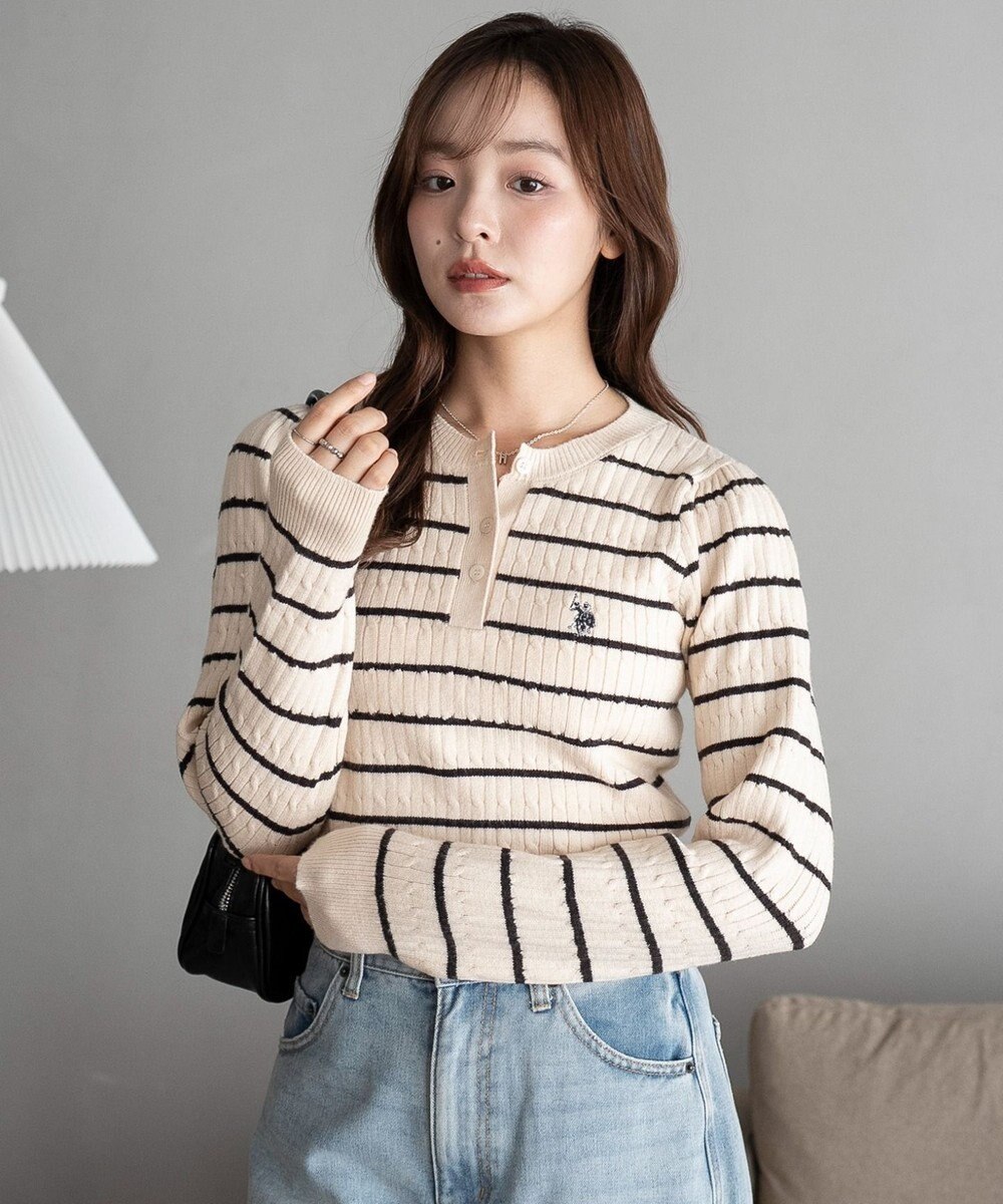 WEGO 【WEB限定/25年秋冬新作】別注USPOLOヘンリーネックニットPO 