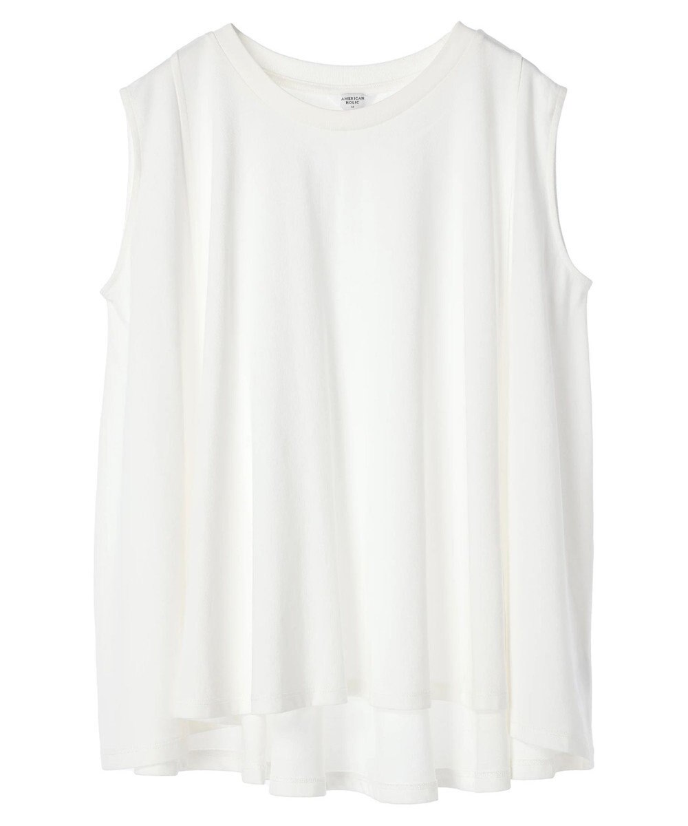 AMERICAN HOLIC 接触冷感バックフレアノースリーブプルオーバー 