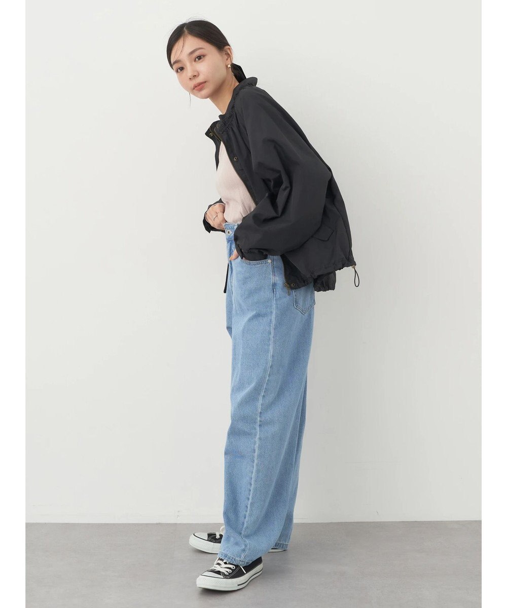 earth music&ecology スタンドフリルミリタリーブルゾン 