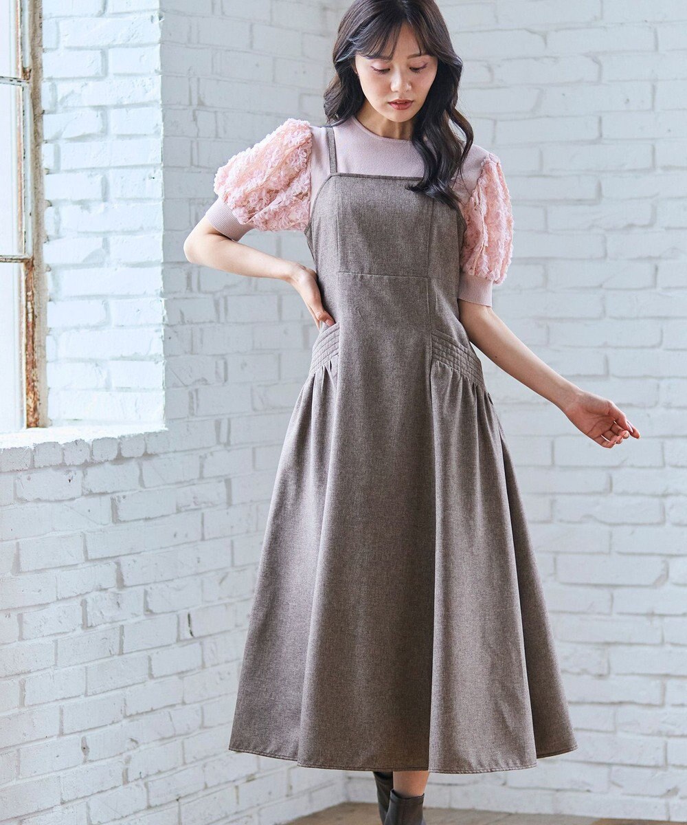 Feroux バッグリボン ジャンパースカート 