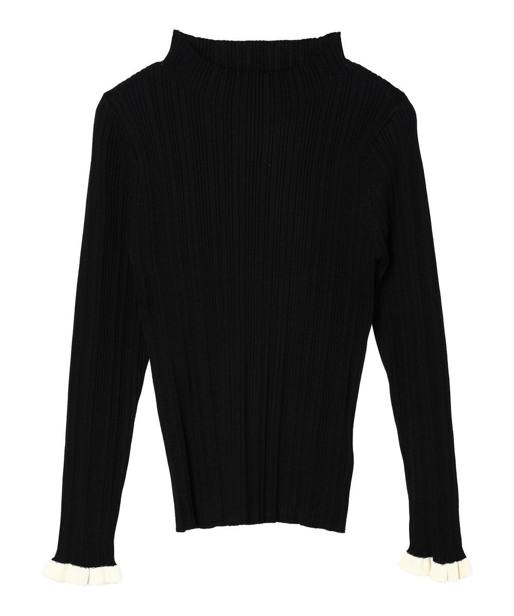 earth music&ecology 配色フリルニットプルオーバー 