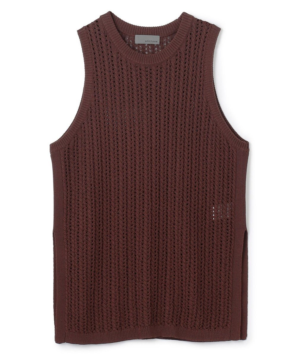 uncrave シースルーケーブルニット ノースリーブトップス 