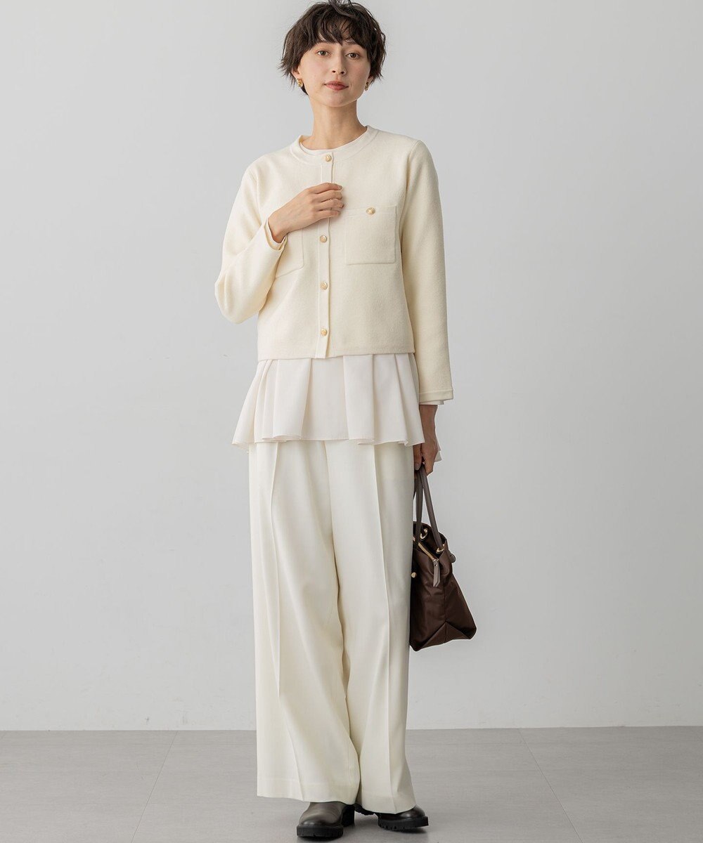 23区 【洗える】ベロアニット カーディガン 